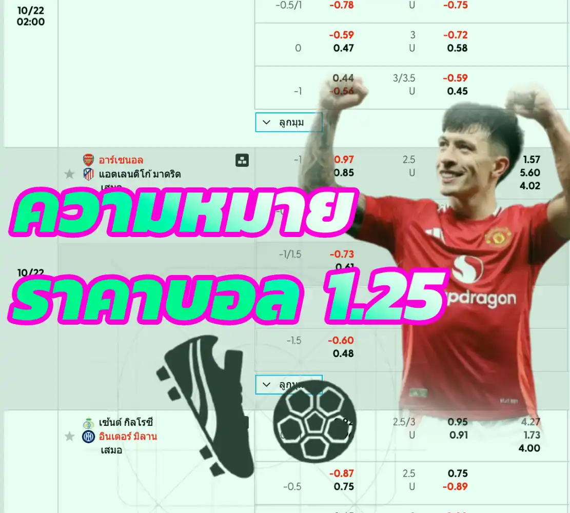 ความหมายราคาบอล 1.25